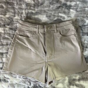 Women's Beige High-Waisted Shorts